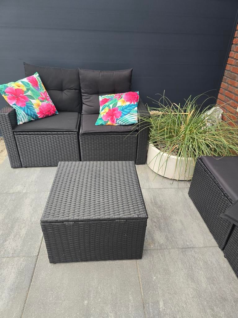 Complete tuinset: eethoek met tafel (150x90) en 4 zitbanken, Ophalen of Verzenden