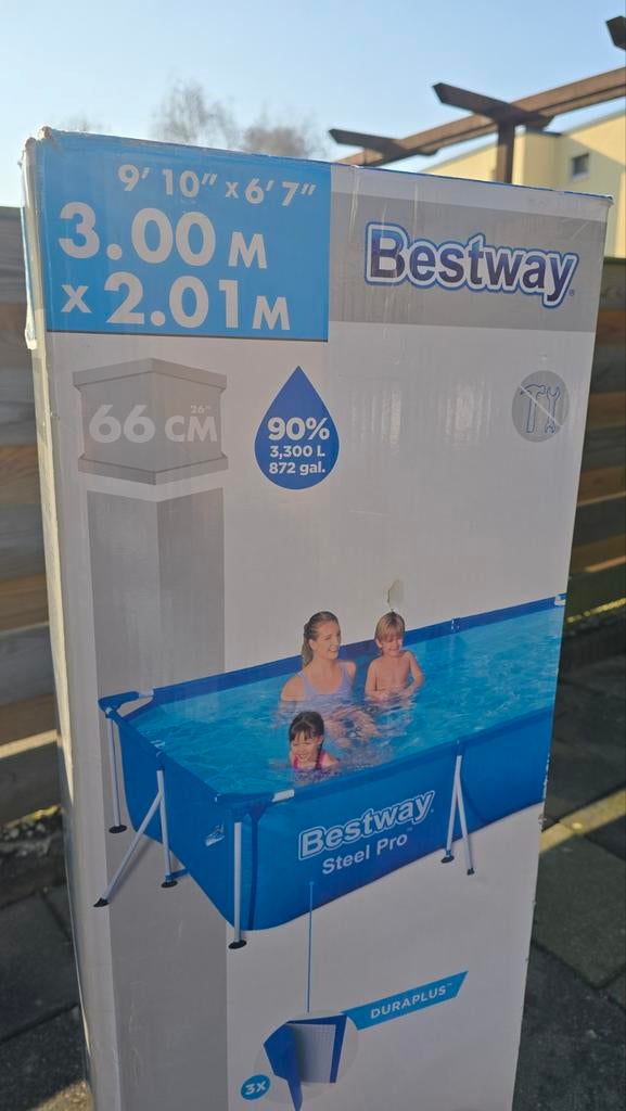 Zo goed als nieuw zwembad 3.00x2.01m met accessoires, Tuin en Terras, Zwembaden, Ophalen of Verzenden