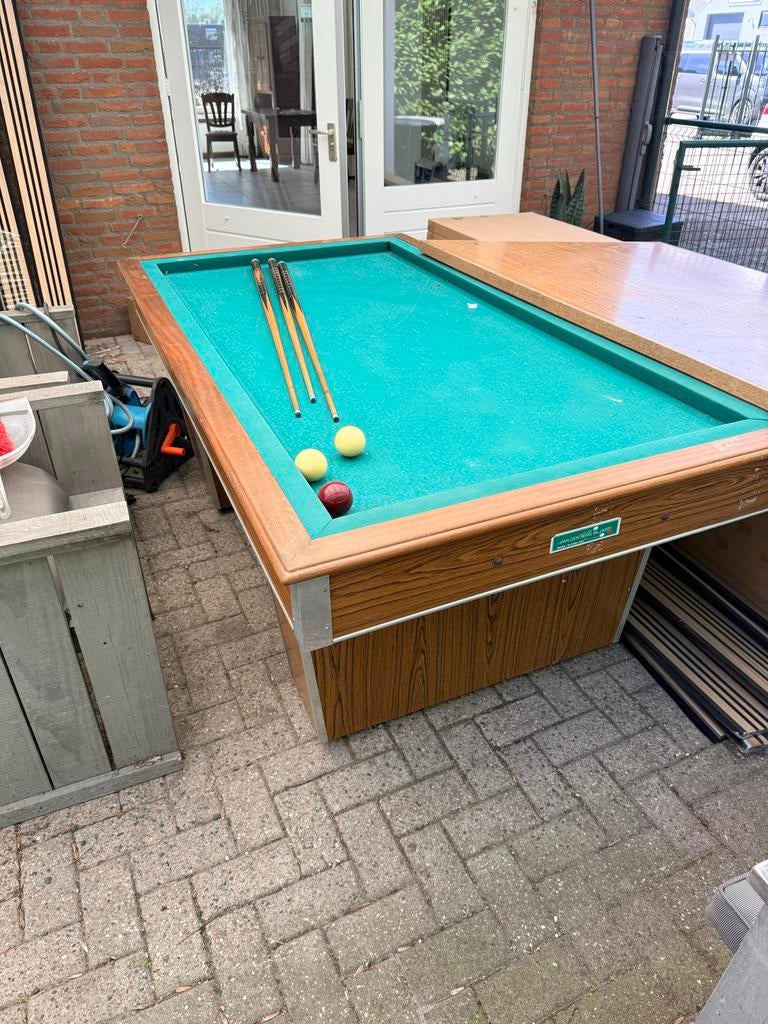 Antiek biljart gratis op te halen - Van Den Berg Biljarts, Sport en Fitness, Biljarten en Poolen, Ophalen, Gebruikt, Biljarttafel