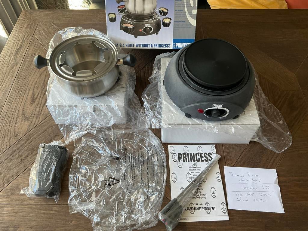 Princess 172665 Familie Fondueset, Witgoed en Apparatuur, Gourmetstellen, Ophalen, 4 t/m 7 personen