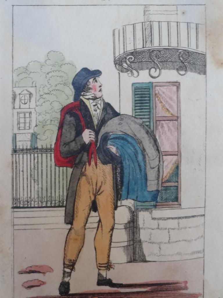 gravures schoenenverkoper, lompenboer 1800, Antiek en Kunst, Kunst | Etsen en Gravures, Verzenden