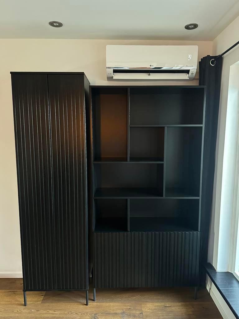 Twee Woood Gravure kasten, Ophalen, 200 cm of meer, Zo goed als nieuw, Minder dan 150 cm