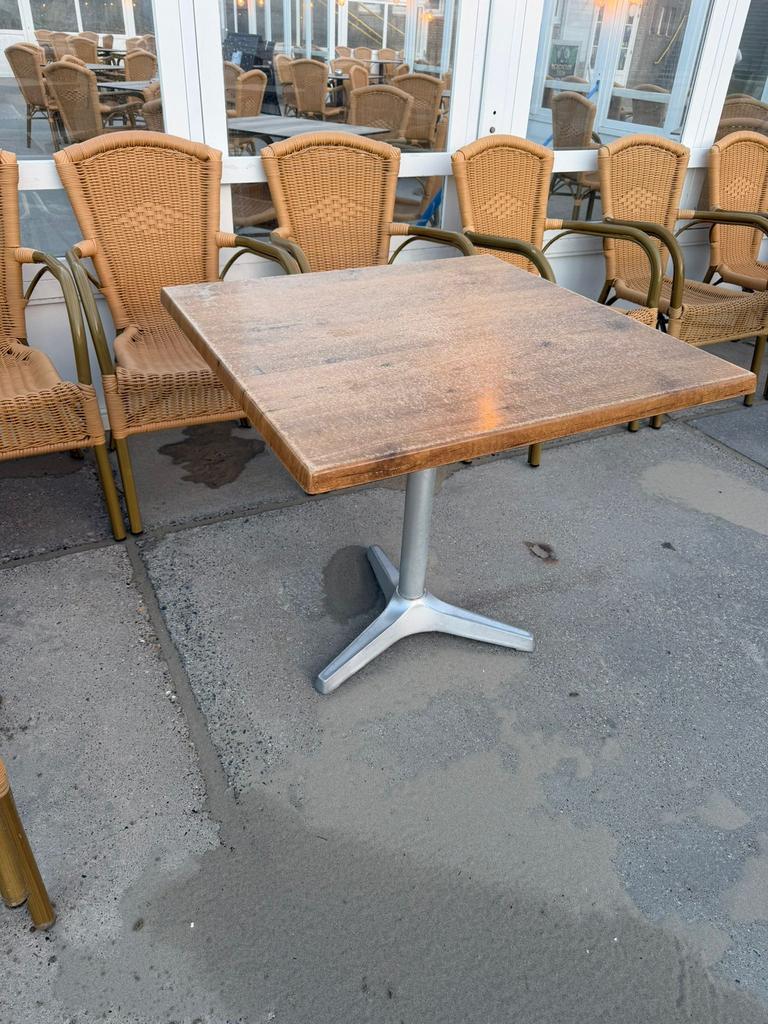 75 terrastafels 80x80 i.v.m. nieuwe aanschaf., Ophalen of Verzenden, Gebruikt, Rechthoekig