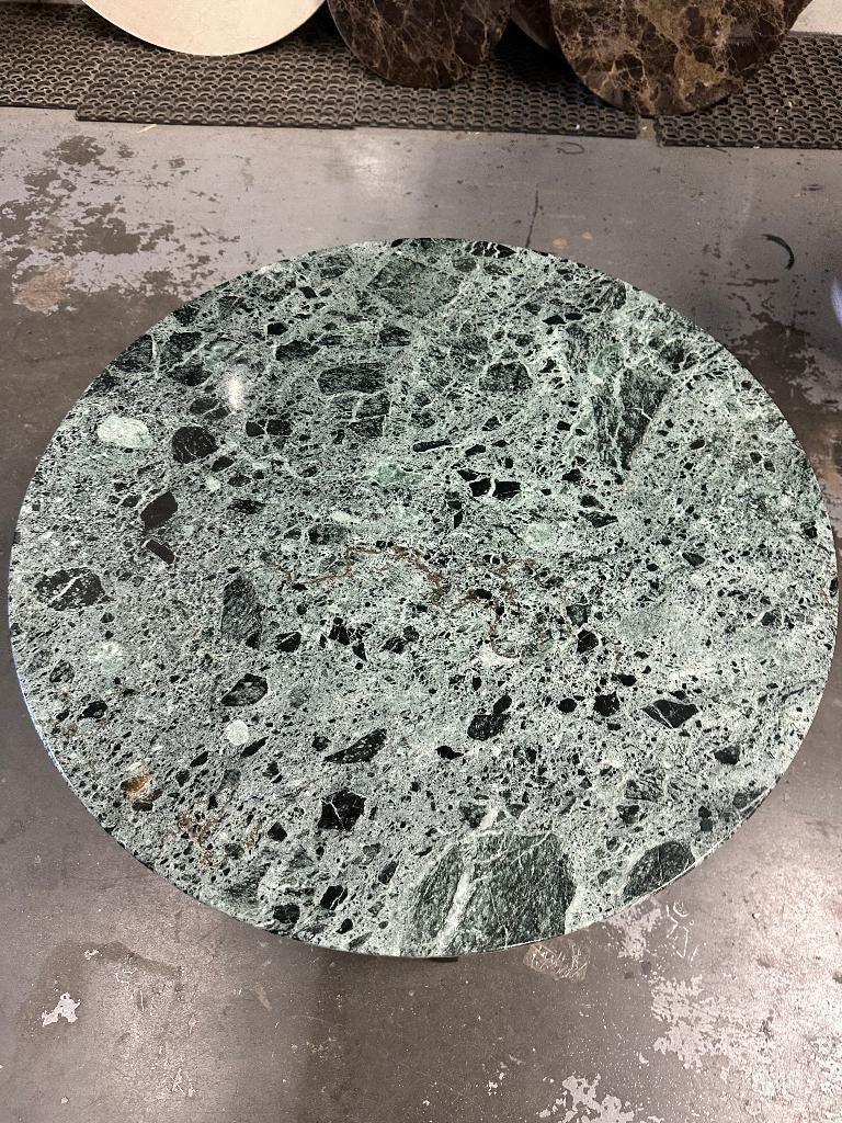 Prachtige groen marmeren salontafel | Diameter 70cm, Ophalen, 50 tot 100 cm, Overige materialen, Rond