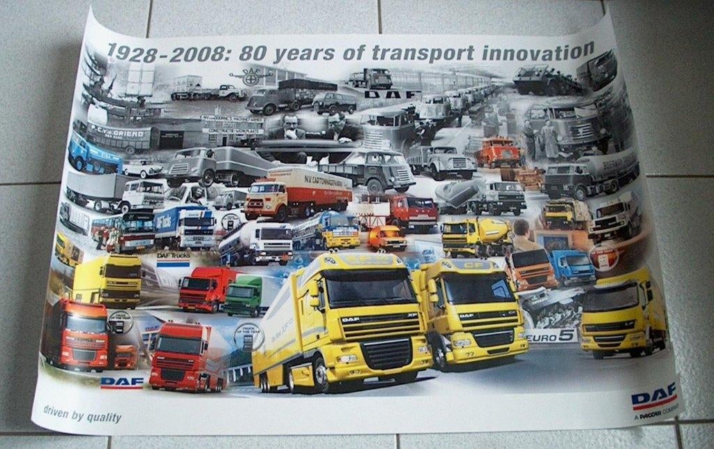 Poster : Daf Trucks Paccar 70x100, Verzamelen, Posters, Gebruikt, Reclame, A1 t/m A3, Rechthoekig Liggend, Ophalen