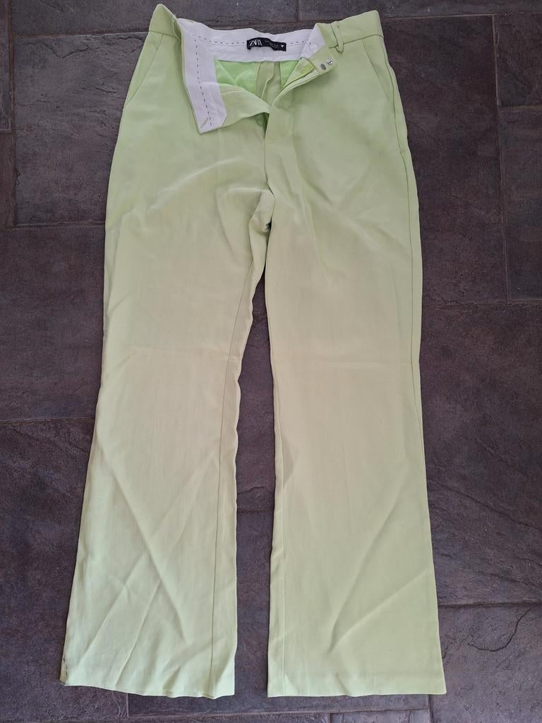 Zara broek maat M - Lichtgroen, Maat 38/40 (M), Verzenden, Zara, Gedragen