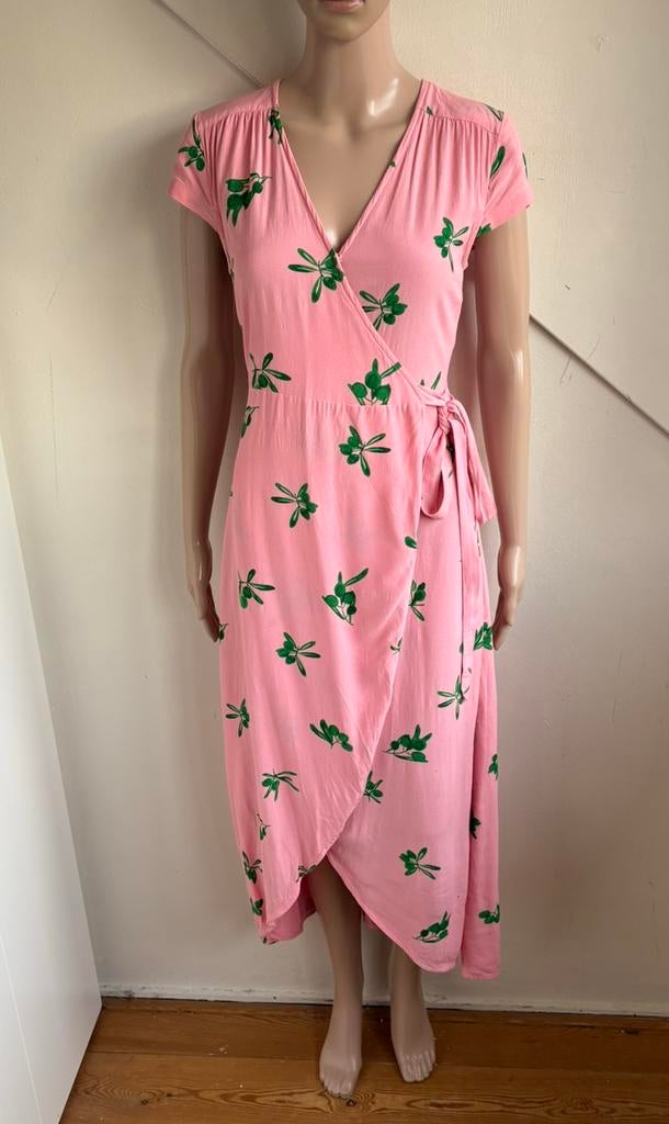 Fabienne Chapot wikkeljurk maat s archana dress roze groen, Ophalen of Verzenden, Zo goed als nieuw, Maat 36 (S), Onder de knie