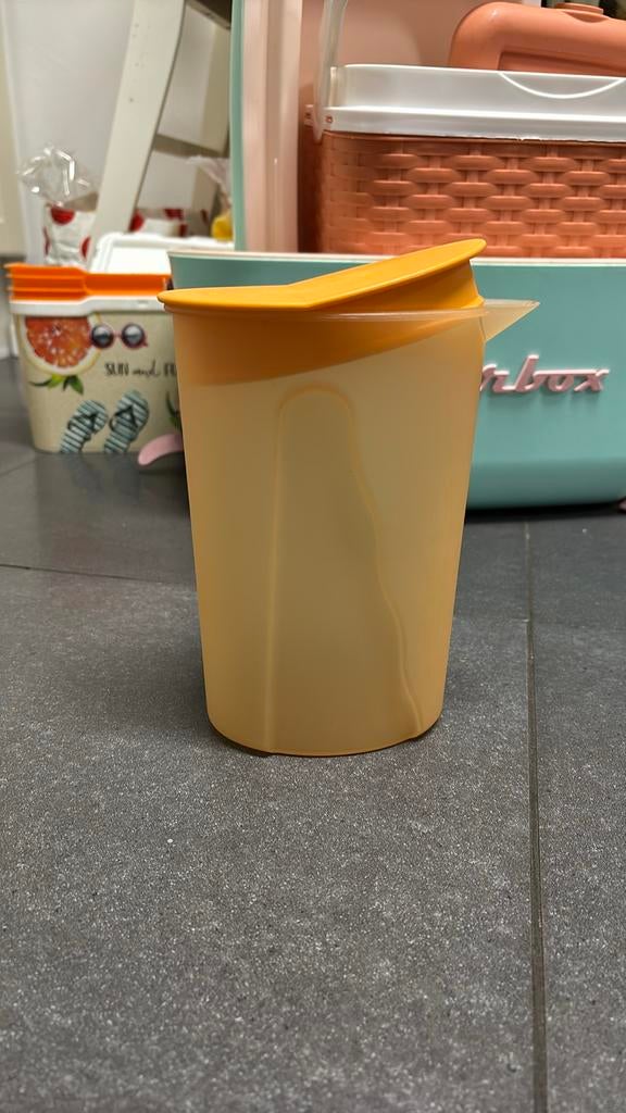 Oranje kan limonade sapkan fruitwater Tupperware, Ophalen of Verzenden, Gebruikt, Oranje, Beker of Kan