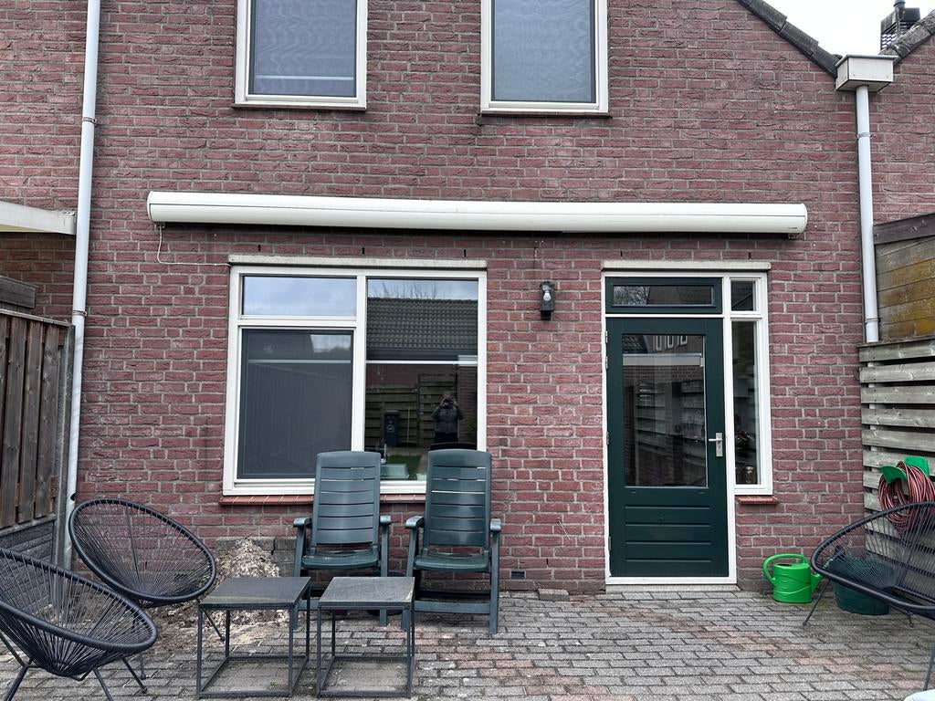 Grijze luifel, 5,5 meter, Ophalen, Gebruikt, 450 cm of meer, Elektrisch