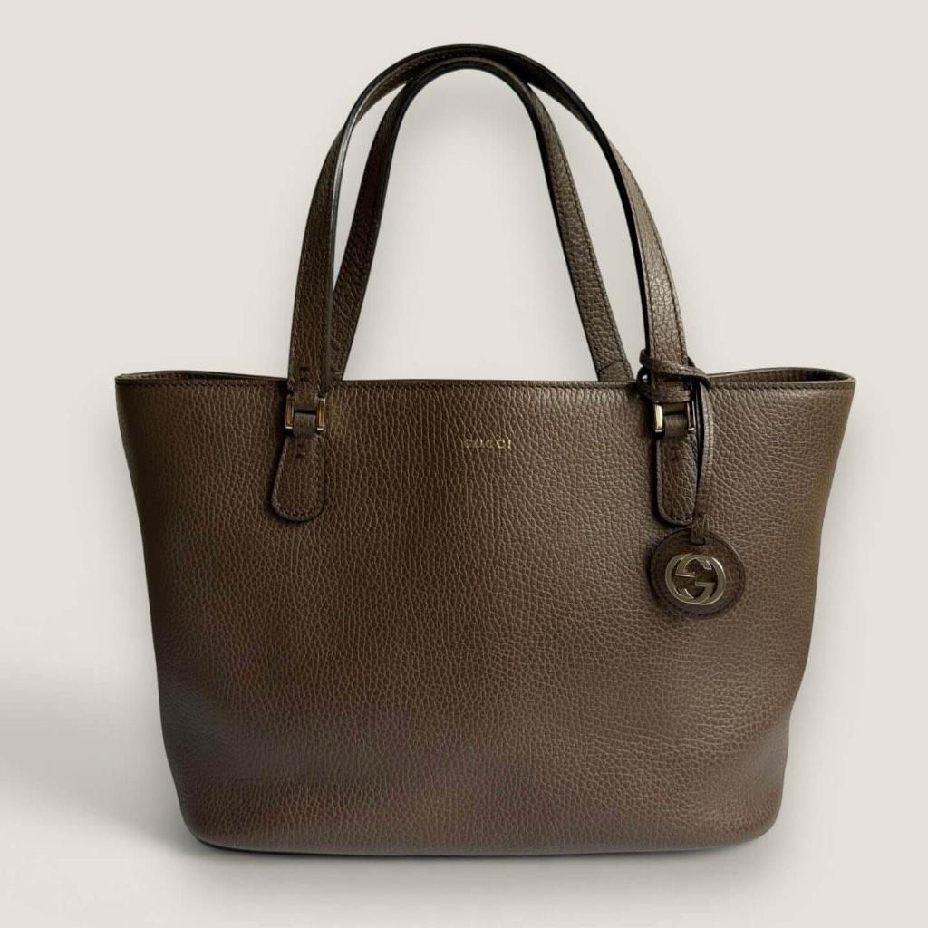 Originele Gucci leather Lady Dollar tote, Gebruikt, Bruin, Ophalen of Verzenden, Handtas