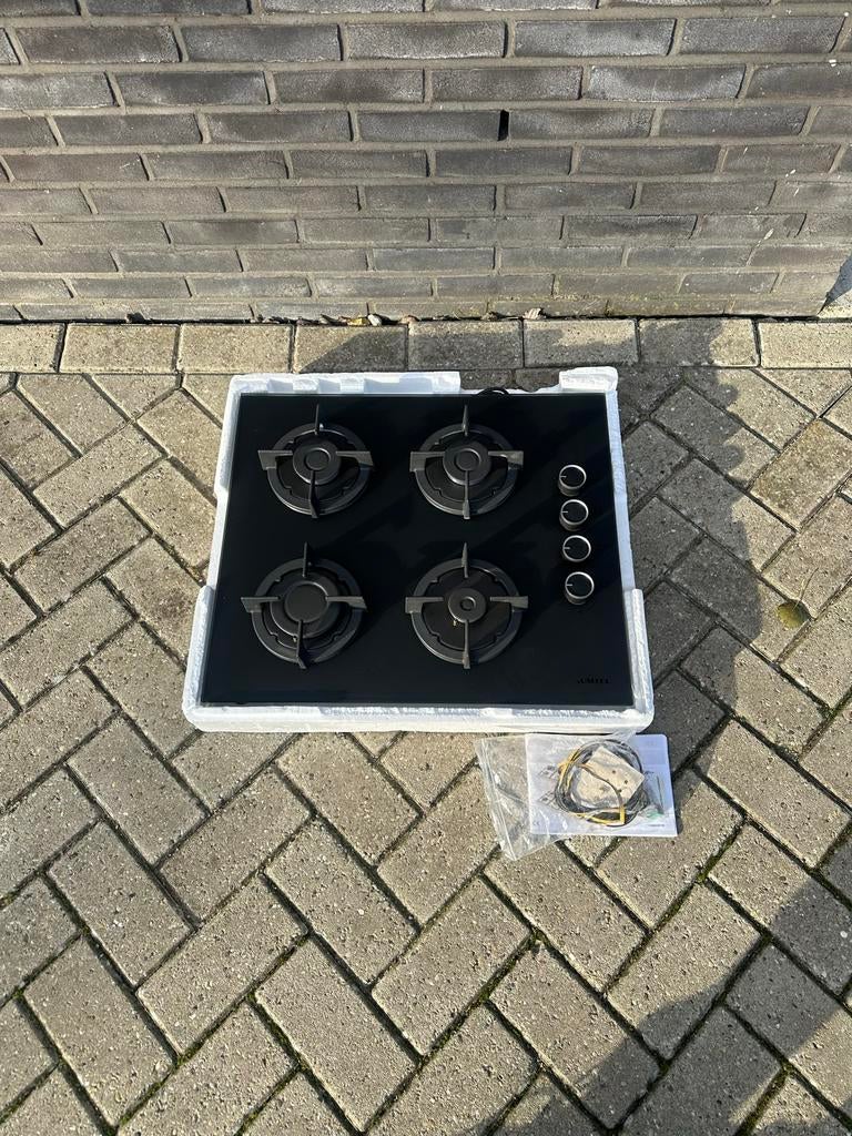 Nieuwe Inbouw Gaskookplaat 60x60cm - Nieuw in Doos, Witgoed en Apparatuur, Kookplaten, Nieuw, Inbouw, Gas, 4 kookzones