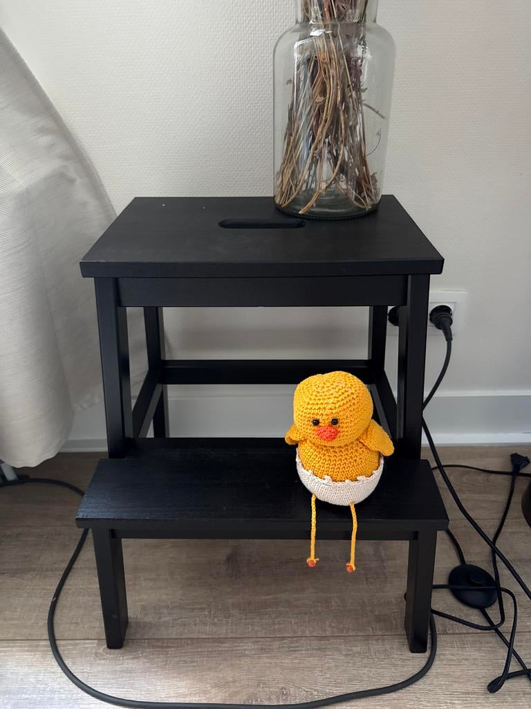 IKEA BEKVÄM Opstapje/kruk, zwart, 50 cm, Ophalen, Zo goed als nieuw, Hout