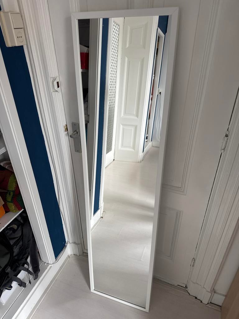 Ikea Stave spiegel 40x160 cm met witte rand, Huis en Inrichting, Woonaccessoires | Spiegels, Ophalen, Minder dan 50 cm, Gebruikt