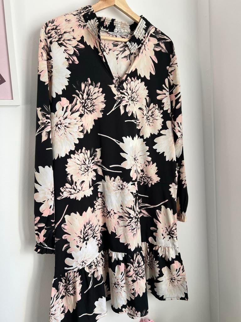 Lollys Laundry jurkje met bloemenprint, maat L, Eu, Eu, Zwart, Maat 42/44 (L)