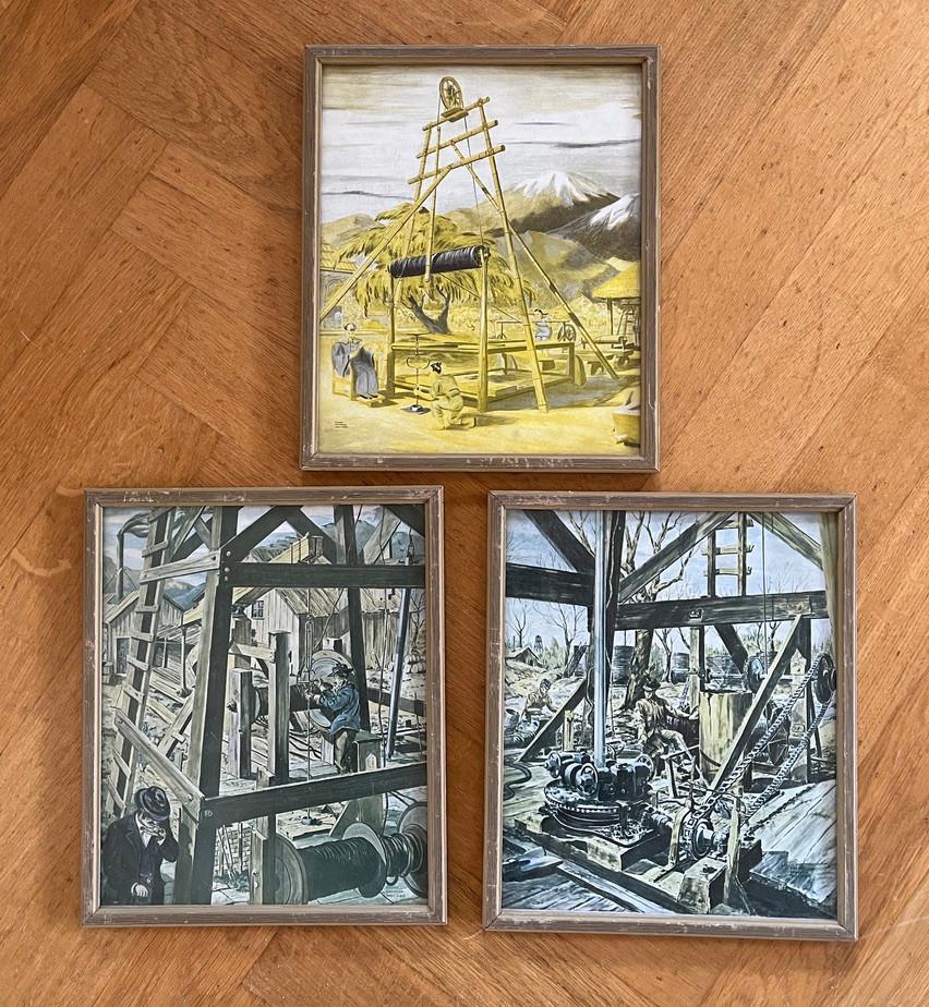 Oude prenten van antieke boortechnieken, Ophalen of Verzenden, Voor 1940, Gebruikt, Overige onderwerpen