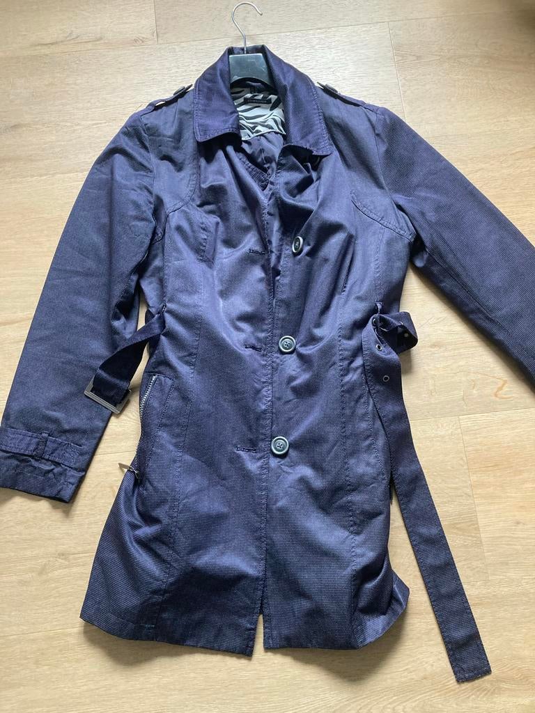 District Zomerjas Maat 42 - Stijlvolle Trenchcoat, Ophalen, Gedragen, Maat 42/44 (L), Blauw