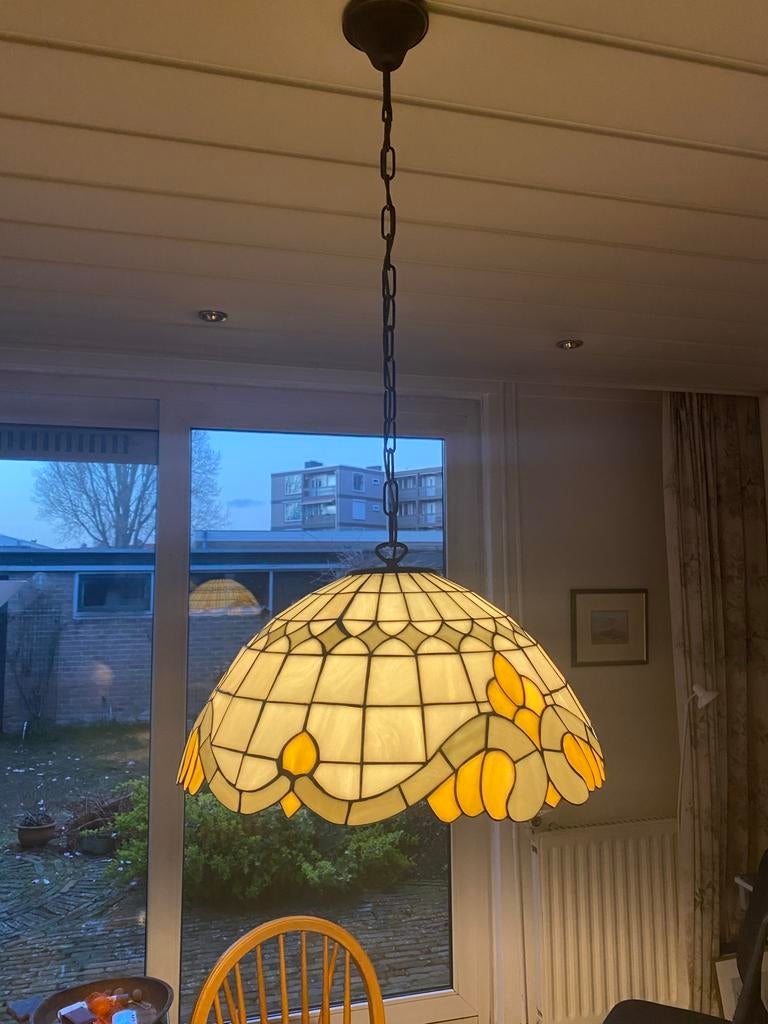 Tiffani hanglamp, Ophalen, Gebruikt, Glas, 50 tot 75 cm