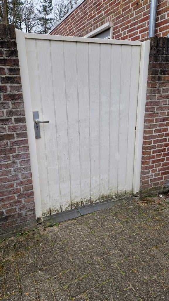 Witte poort 120cm breed, Ophalen, Met poort, Gebruikt, Overige typen