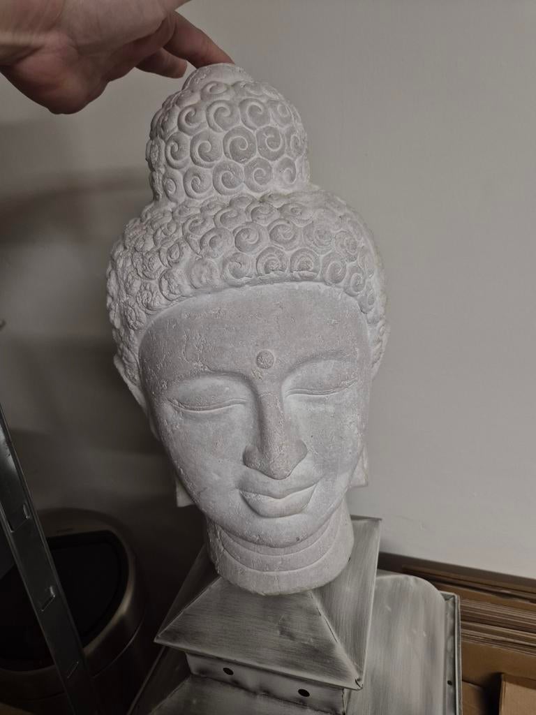 Boeddha Beeld Steen Wit - Serene Decoratie, Ophalen, Zo goed als nieuw