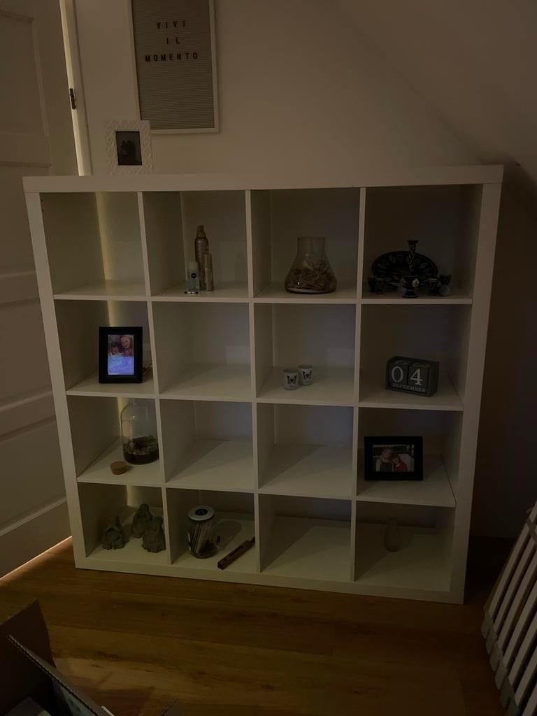 Witte IKEA Kallax kast met 16 vakken, Ophalen of Verzenden, Gebruikt
