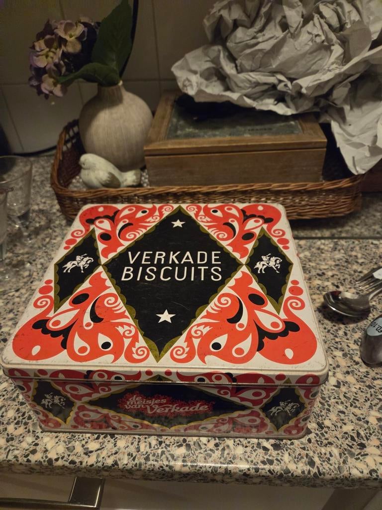 Verkade Biscuits blik, Antiek en Kunst, Ophalen of Verzenden