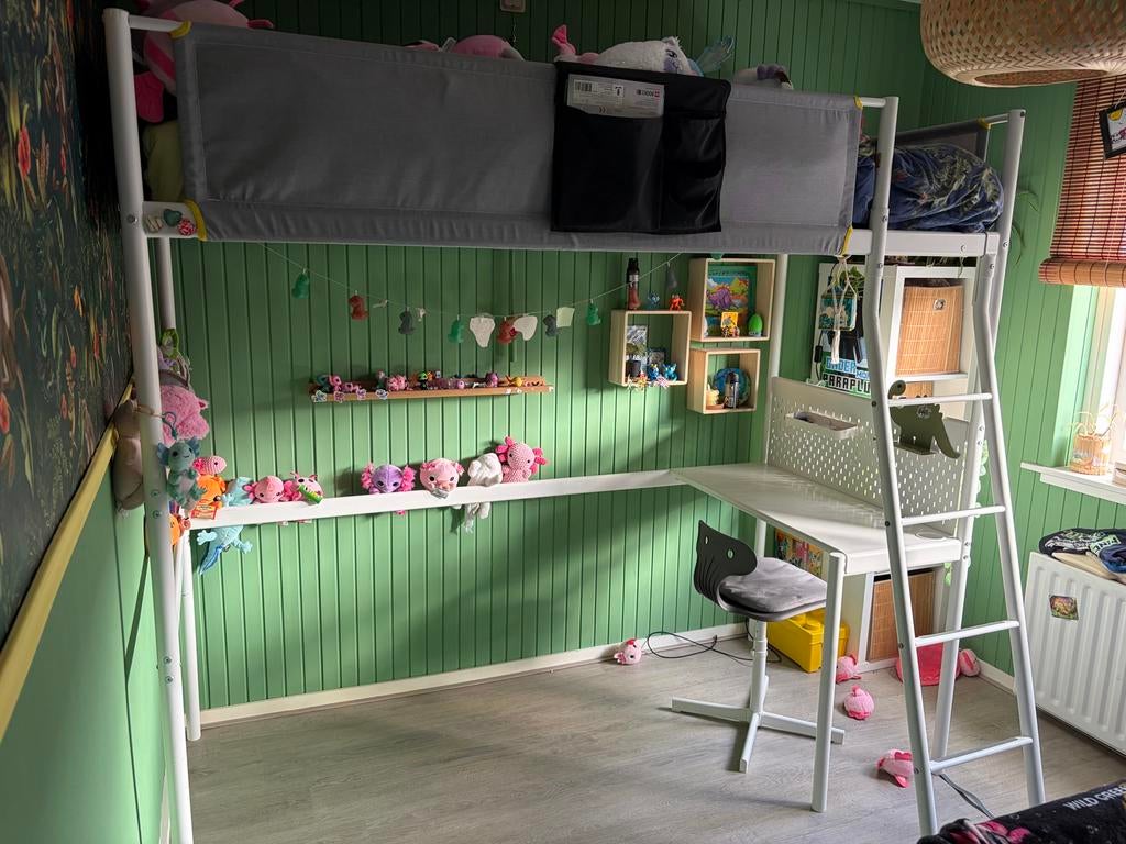 IKEA Hoogslaper met bureau - Ideaal voor kleine kamers, Ophalen, Gebruikt, Eenpersoons, 200 cm