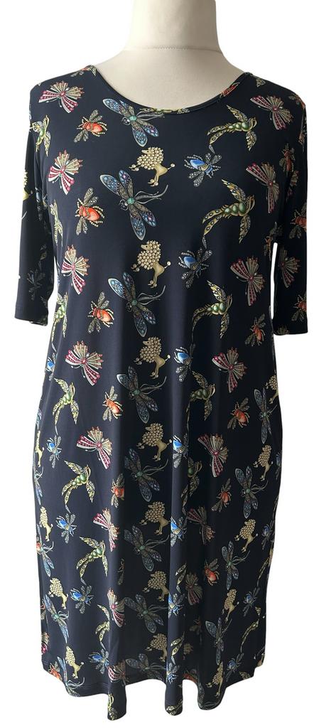 Yoek stretch jurk maat M, Kleding | Dames, Grote Maten, Verzenden, Nieuw, Zwart, Jurk