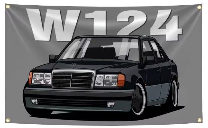 M BENZ W124 BANNER ZELDZAAM MET BEVESTIGGINGS OGEN, Ophalen of Verzenden, Nieuw
