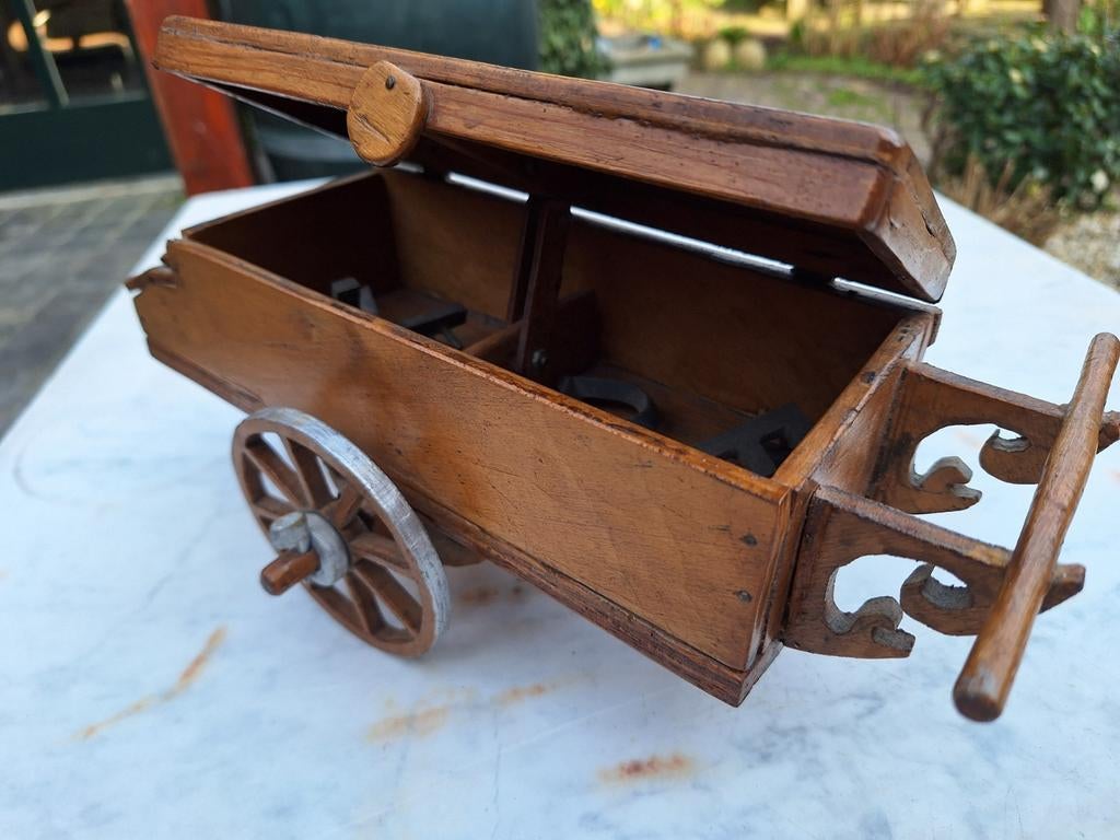 Antieke Miniatuur Houten Bakkerskar - Decoratief, Overige merken, Gebruikt, 1:50 of kleiner, Overige typen