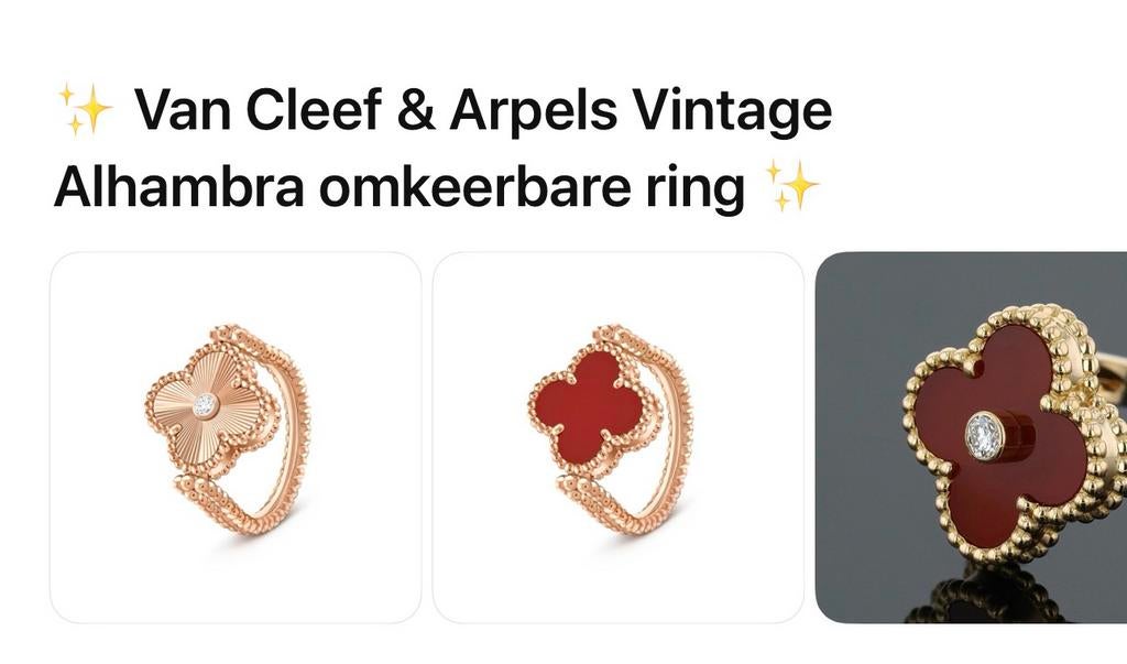 Van Cleef & Arpels Vintage Alhambra omkeerbare ring, Ophalen of Verzenden, Nieuw