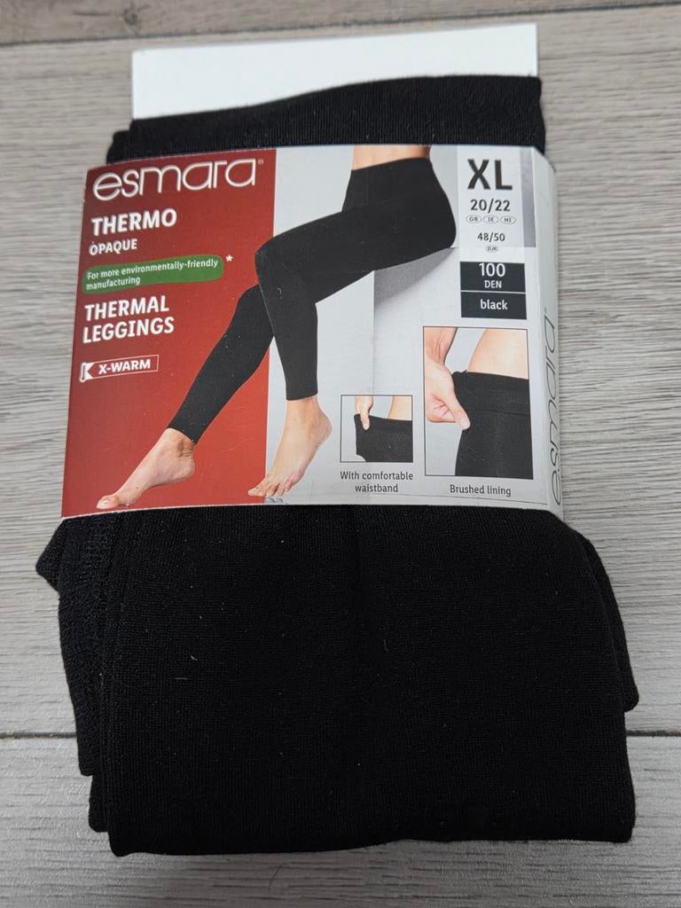 Esmara Thermo Leggings Zwart XL - Nieuw, Zwart, Nieuw, Legging, Maat 48/52 (XL)