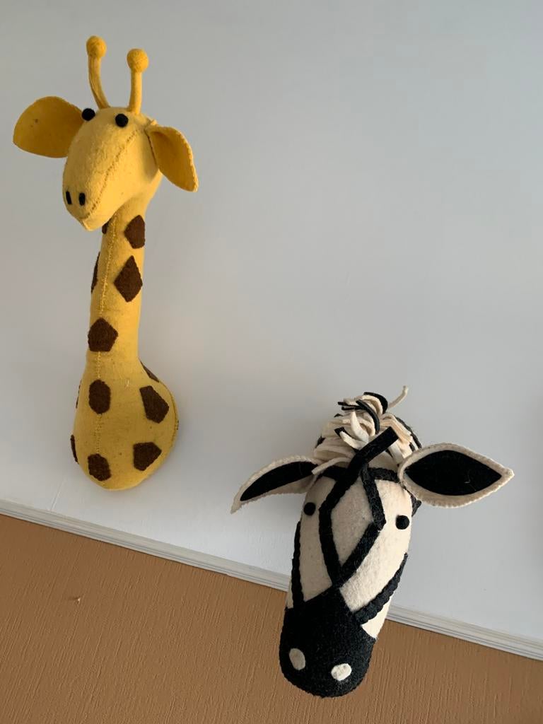 Vilten dierenkoppen voor aan de muur, Ophalen of Verzenden, Zo goed als nieuw, Wanddecoratie