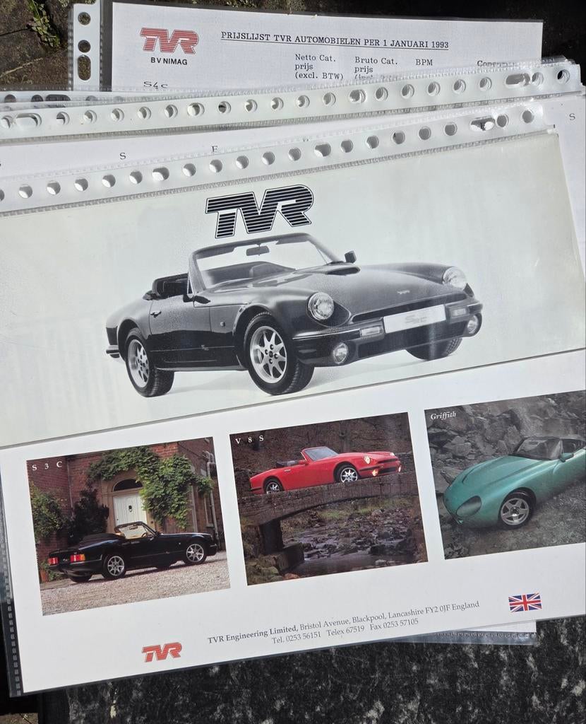 NIMAG TVR Griffith/S-Series persmateriaal en brochures, 1993, Ophalen of Verzenden, Zo goed als nieuw, Overige merken