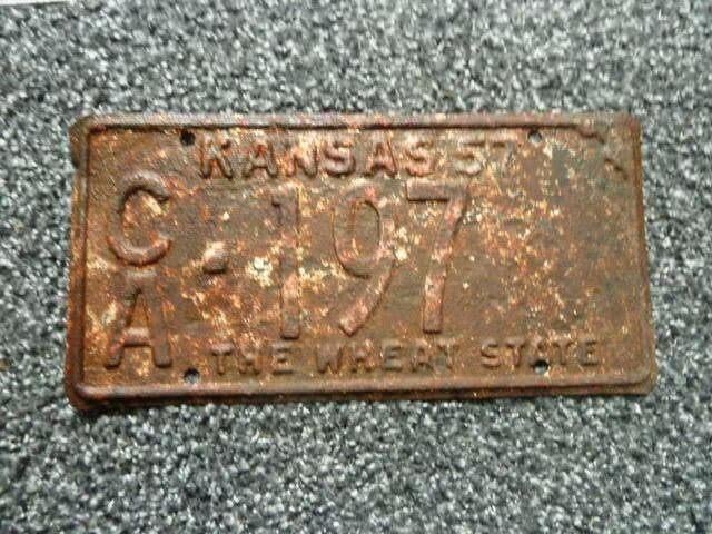 Kentekenplaat licenseplate Kansas 57 USA, Verzamelen, Verzenden, Gebruikt, Auto's