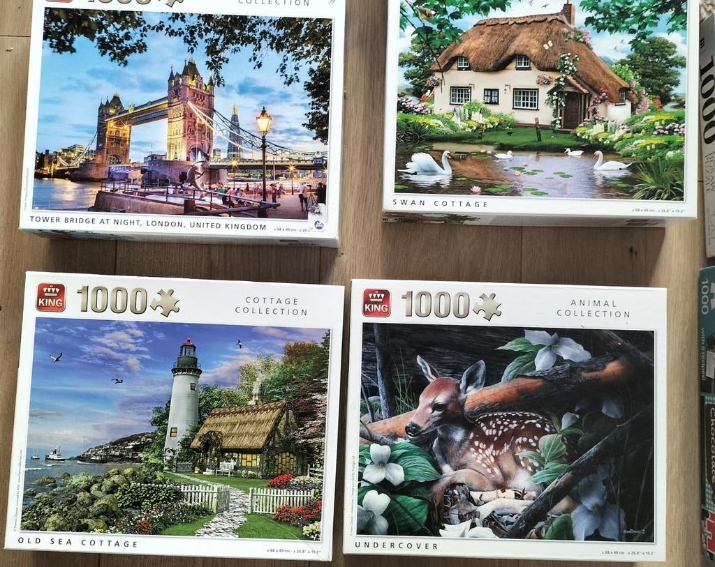 King puzzels 1000 stukjes, Ophalen of Verzenden, 500 t/m 1500 stukjes, Zo goed als nieuw