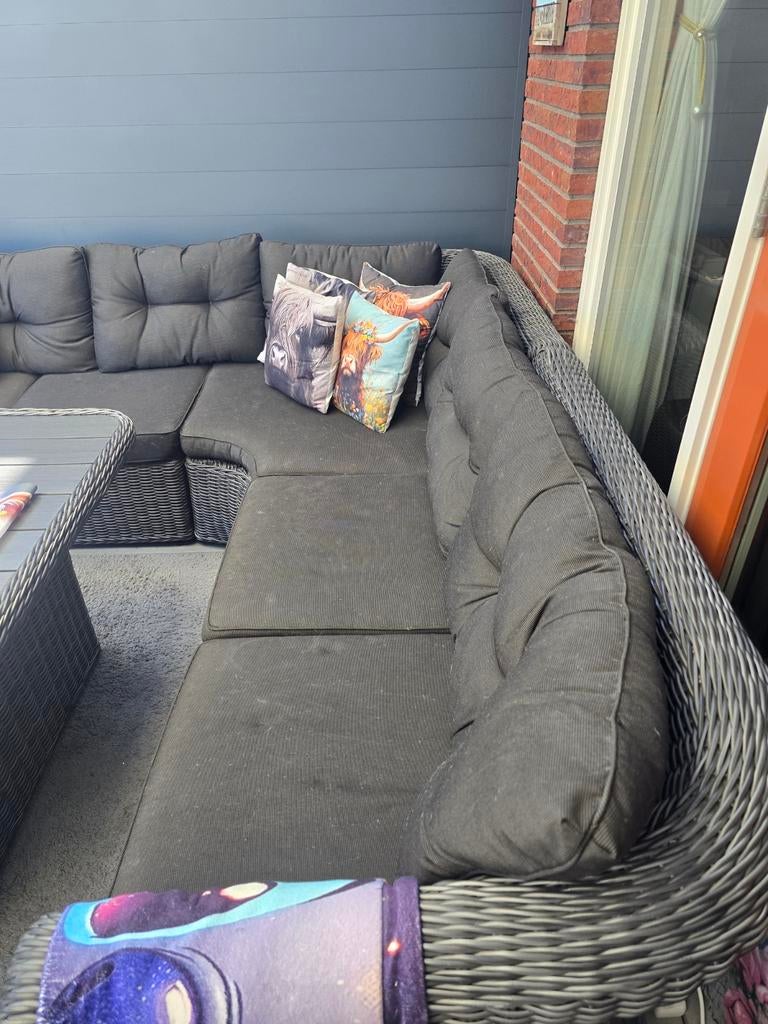 Zwarte tuinkussens voor loungeset van jysk, Tuin en Terras, Tuinsets en Loungesets, Ophalen, Gebruikt