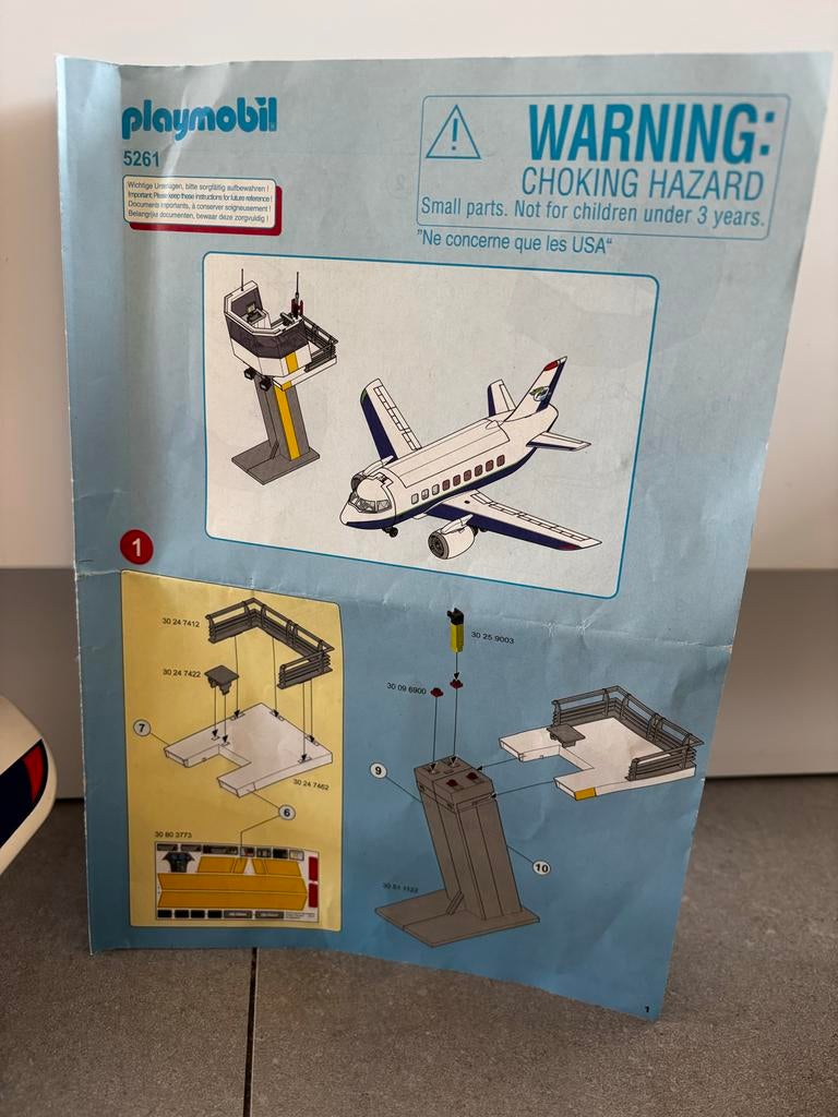 Playmobil 5261 Vliegtuig met verkeerstoren, Kinderen en Baby's, Speelgoed | Playmobil, Ophalen, Gebruikt, Complete set