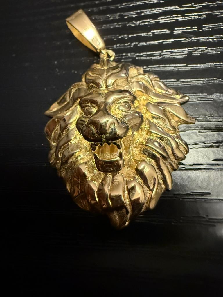 Prachtige 14 karaats gouden leeuw hanger, Ophalen of Verzenden, Nieuw, Goud, Goud