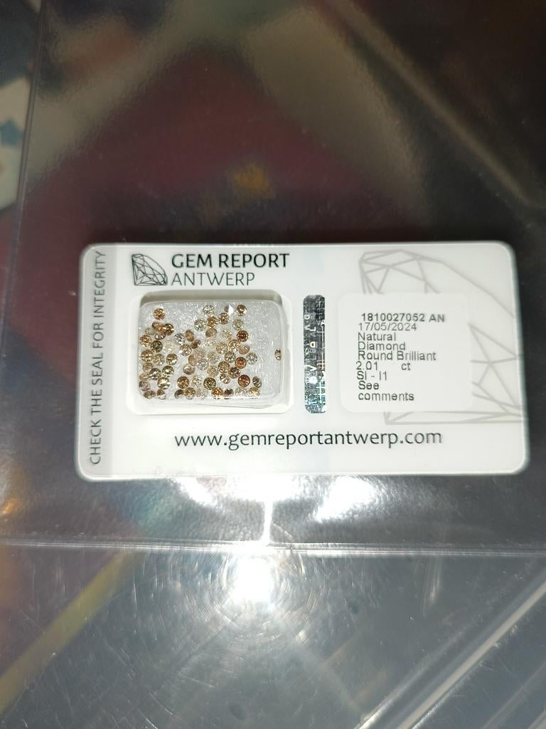 Natuurlijke Diamanten (2.01 ct) met Gem Report Antwerpen, Ophalen of Verzenden, Nieuw