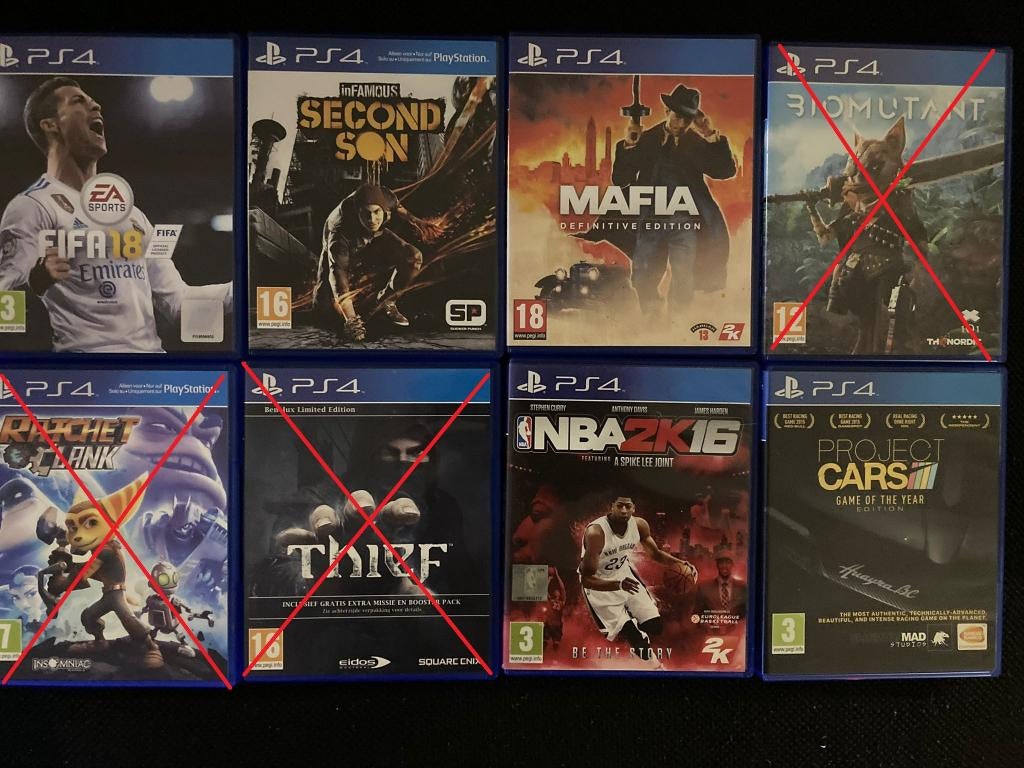 5 ps4 spellen ps 4 games mafia cars fifa second son nba 2k +, Spelcomputers en Games, Games | Sony PlayStation 4, Gebruikt, Overige genres