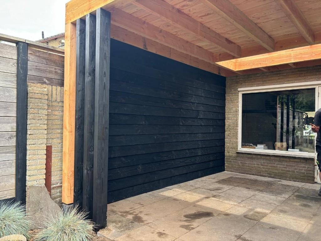 Zweeds Rabat Douglas zwart/blank | Topkwaliteit, lage prijs, Ophalen of Verzenden, Nieuw, 250 cm of meer, Planken