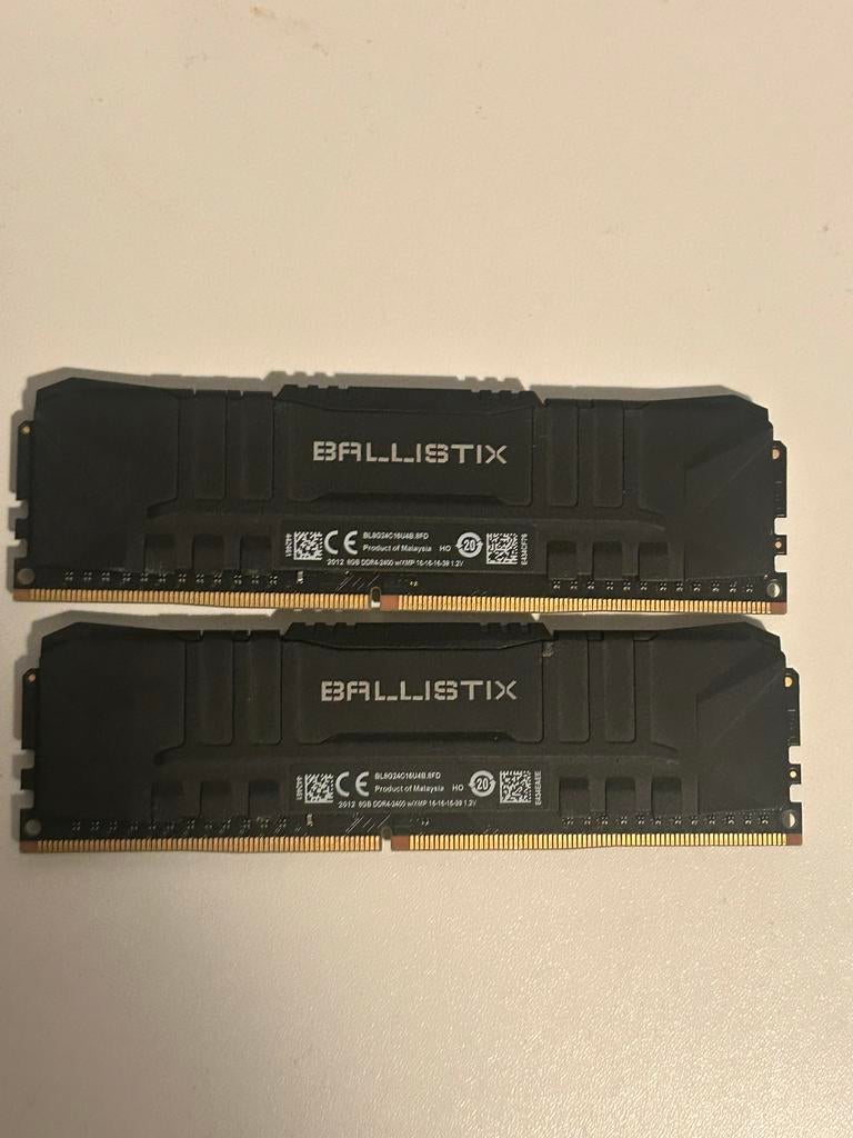 Crucial Ballistix 16GB DDR4 RAM (2x8GB), Computers en Software, RAM geheugen, Server, DDR4, Ophalen of Verzenden, Zo goed als nieuw