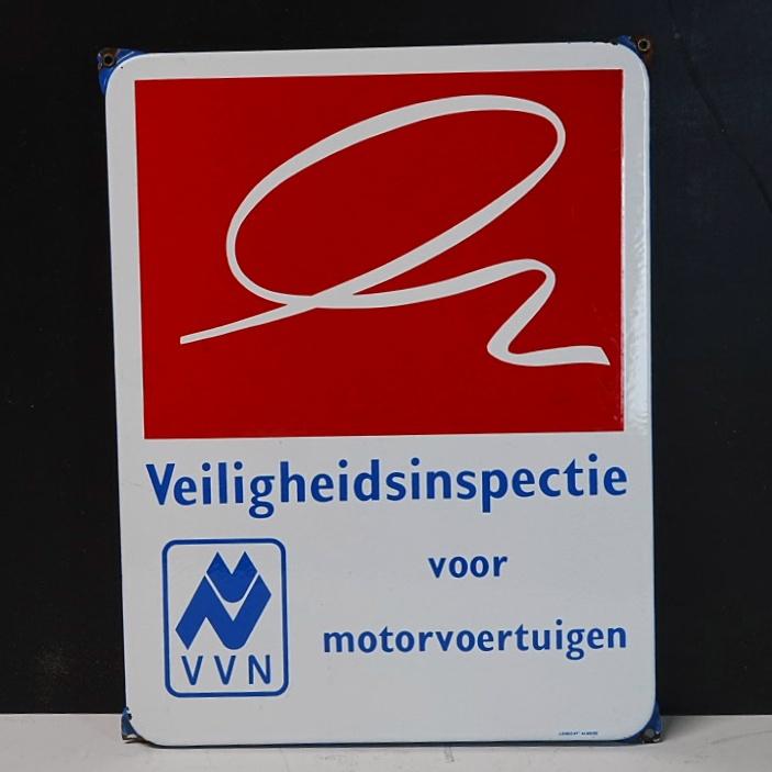 Emaille Bovag VVN Langcat Almere VeiligheidsInspectie bord., Verzamelen, Ophalen of Verzenden, Zo goed als nieuw, Reclamebord
