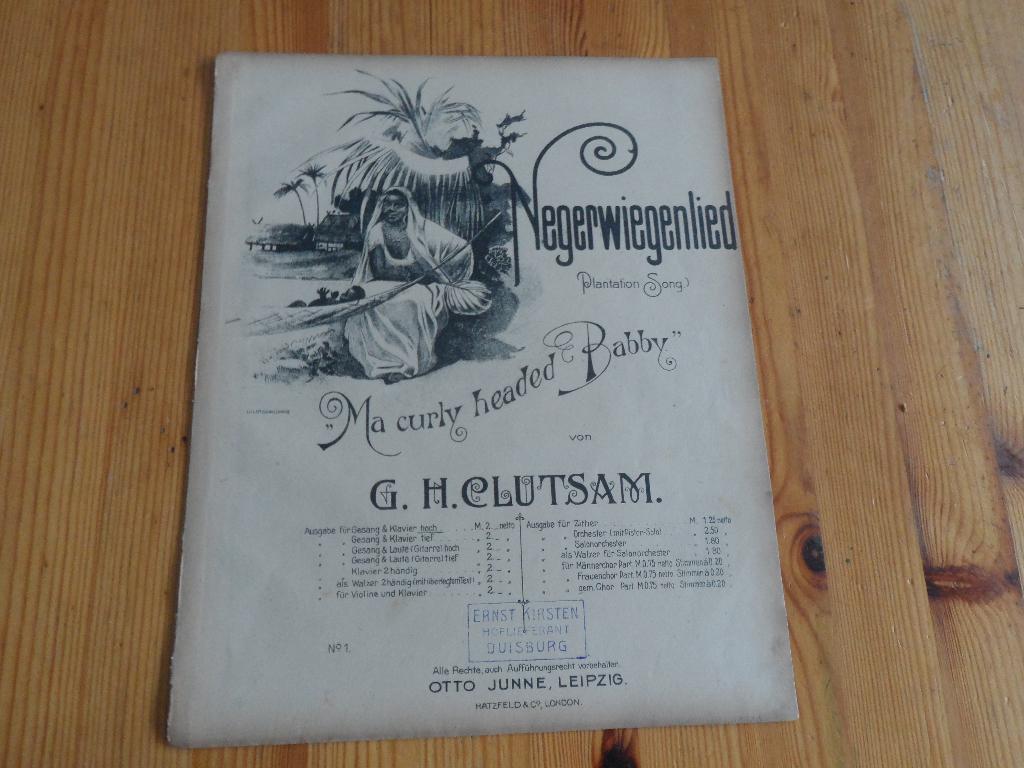 Negerwiegenlied - g.h. Clutsam, Zang, Gebruikt, Ophalen of Verzenden, Artiest of Componist