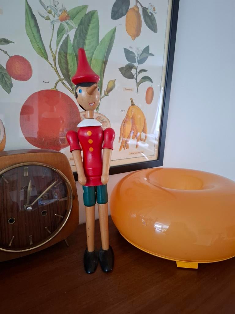 Houten Pinokkio pop jaren 70, Verzamelen, Poppetjes en Figuurtjes, Ophalen of Verzenden