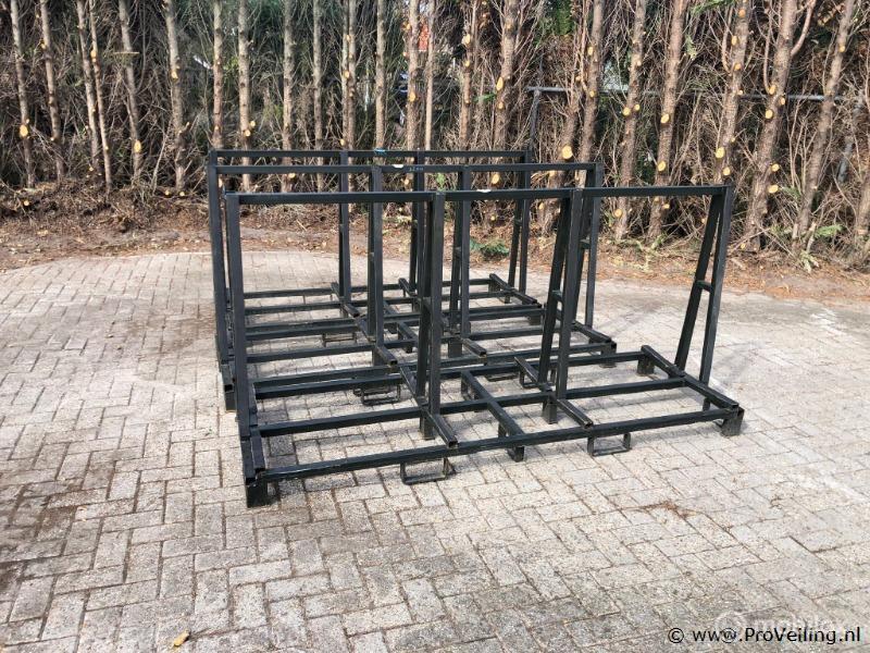 Online Veiling: Glasbokken, staal - 220x65x100cm - 3 stuks, Nieuw