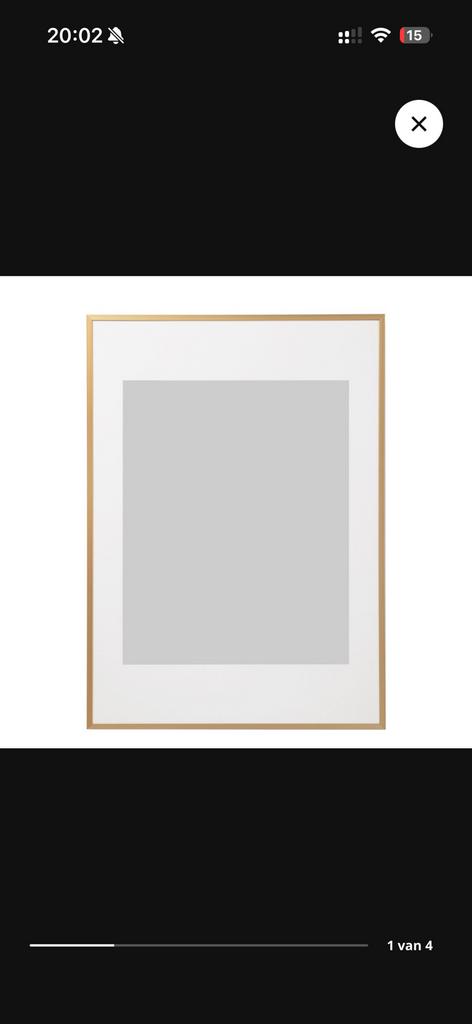 Lomviken lijst goud 4x, 50 tot 75 cm, Metaal of Aluminium, Nieuw, Ophalen of Verzenden