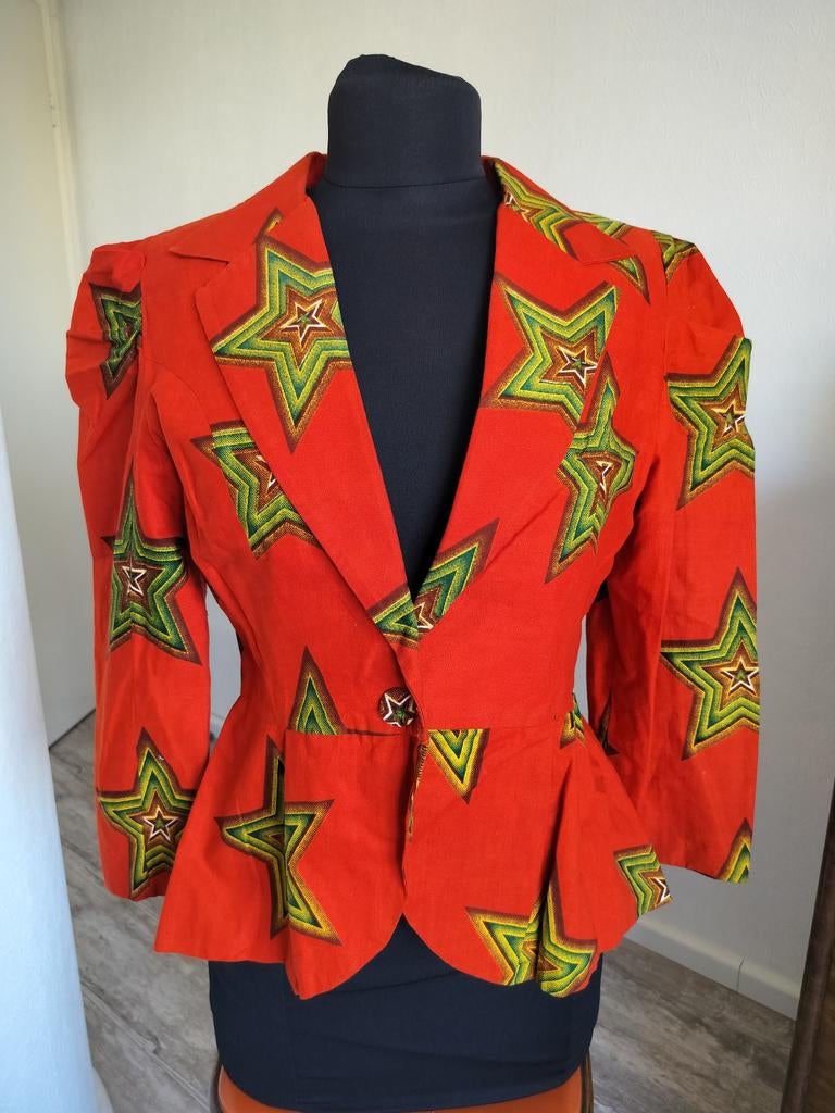 Vintage colbert met sterrenprint, Kleding | Dames, Ophalen of Verzenden, Zo goed als nieuw