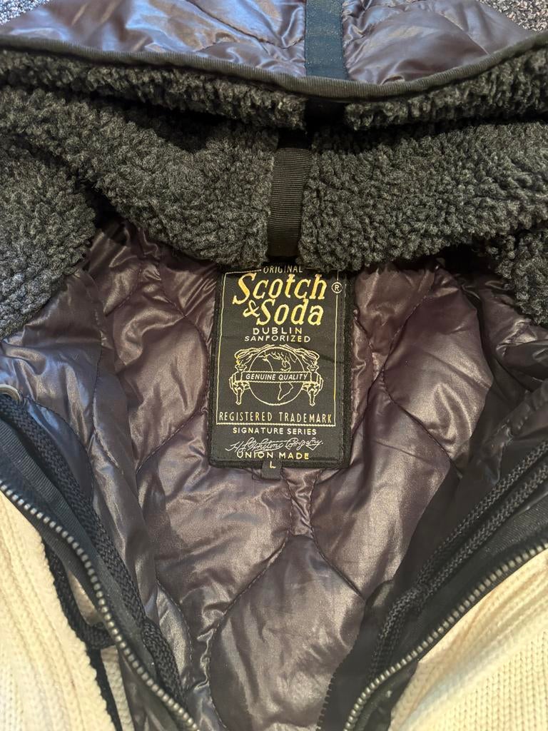 Scotch & Soda Jas/Vest met Capuchon - Maat L, Ophalen of Verzenden, Zo goed als nieuw, Maat 52/54 (L), Wit