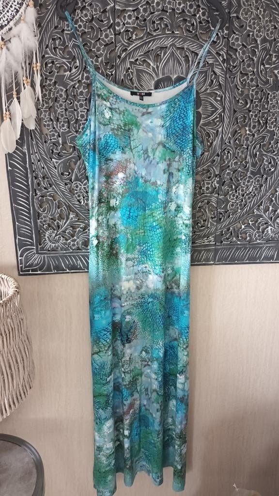 Yest jurk met losse top, turquoise en groen, maat M, Kleding | Dames, Jurken, Maat 38/40 (M), Nieuw, Ophalen of Verzenden, Yest
